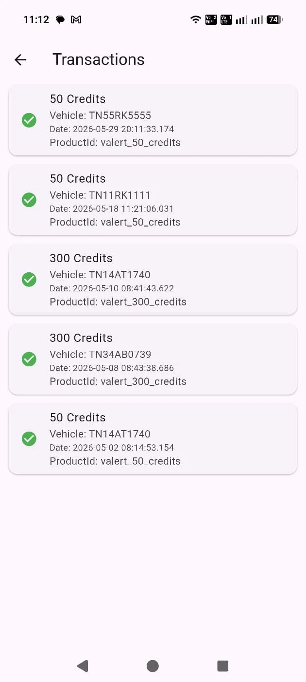 Alert history